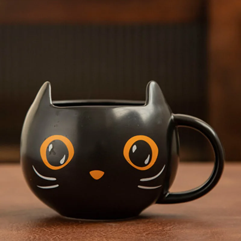 

Персонализированная Милая чашка с изображением таинственного черного кота Ограниченная серия кофейная кружка на Хэллоуин чайная чашка По...