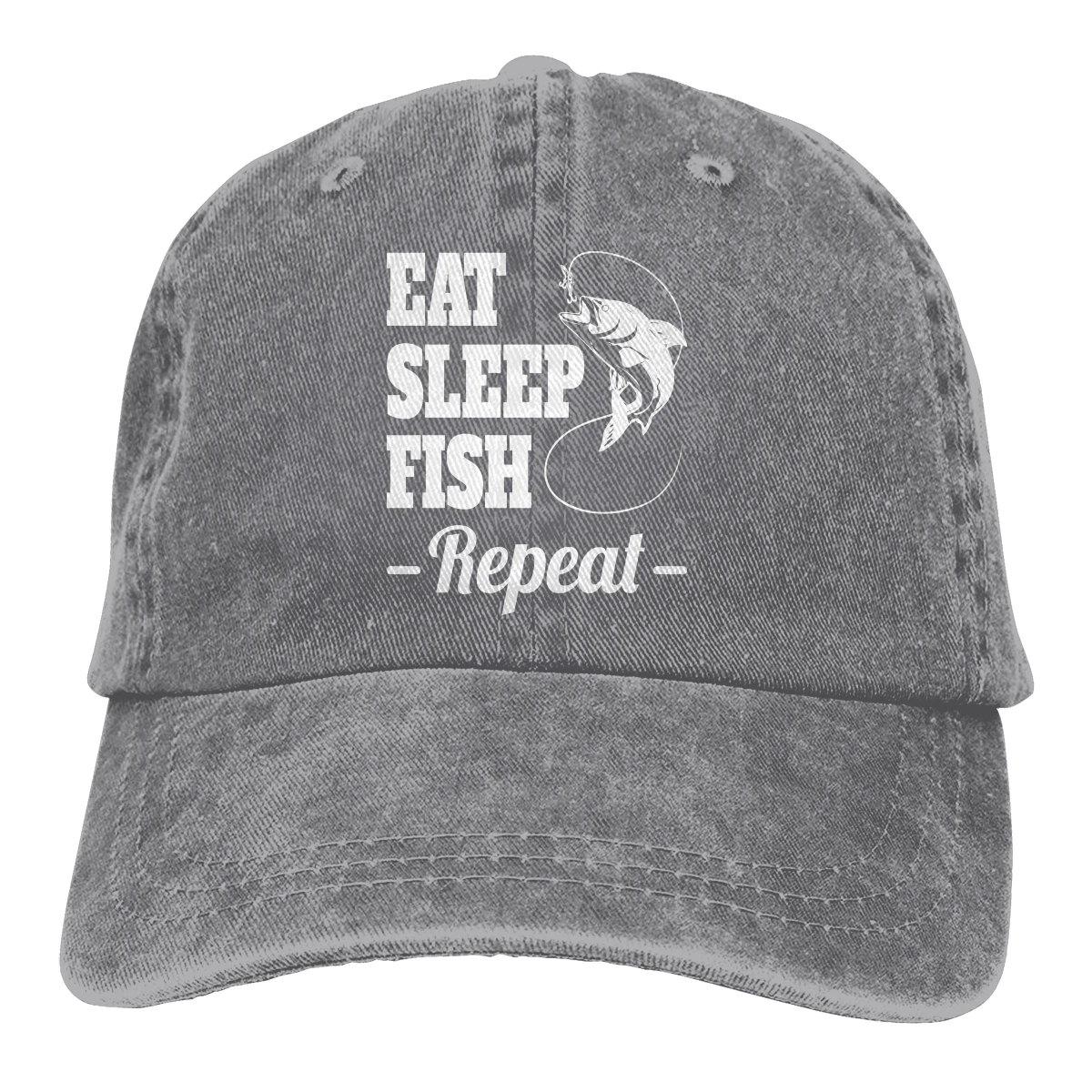 

Eat Sleep Fish Repeat Hat for Men Women Summer Sun Hat Fishing Baseball Cap