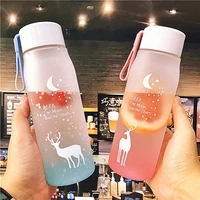water bottle gradient frosted space cup large capacity plastic cup anti fall and high temperature resistant outdoor sports