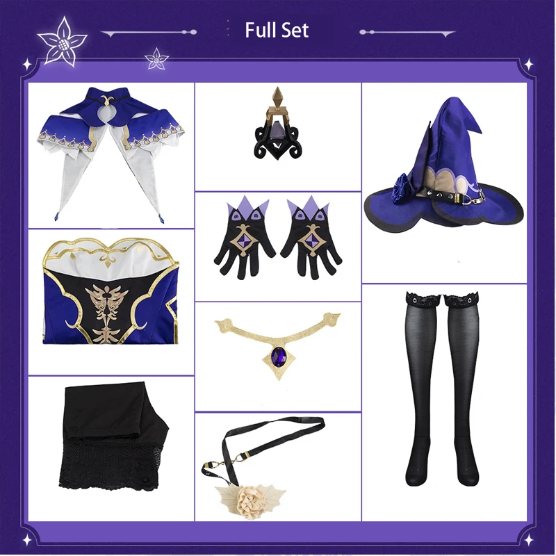 Костюм для косплея ведьма фиолетовой розы из аниме геншин ударно Лизы |