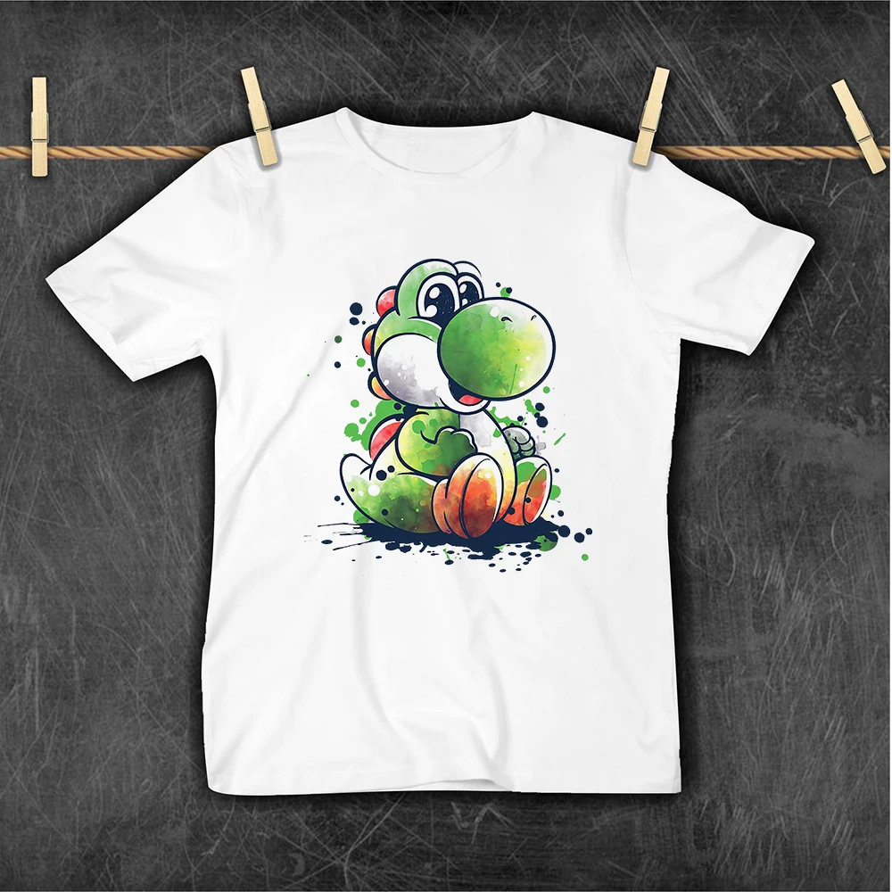 

Japanese Style Classic Game Cartoon Children's Clothes Super Brother Sisters Summer Matching T-shirt 90s Harajuku Kids Shirt