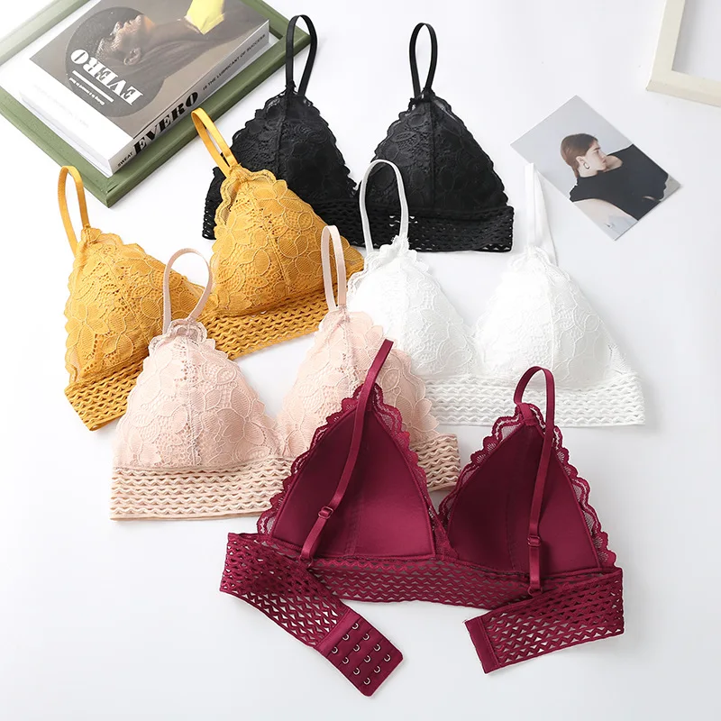 Linbaiway Французский женский кружевной сексуальный бюстгальтер Бесшовный Глубокий