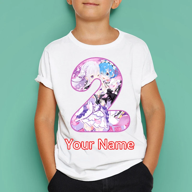 Футболка с принтом ReZero REM для мальчиков и девочек модная футболка унисекс круглым