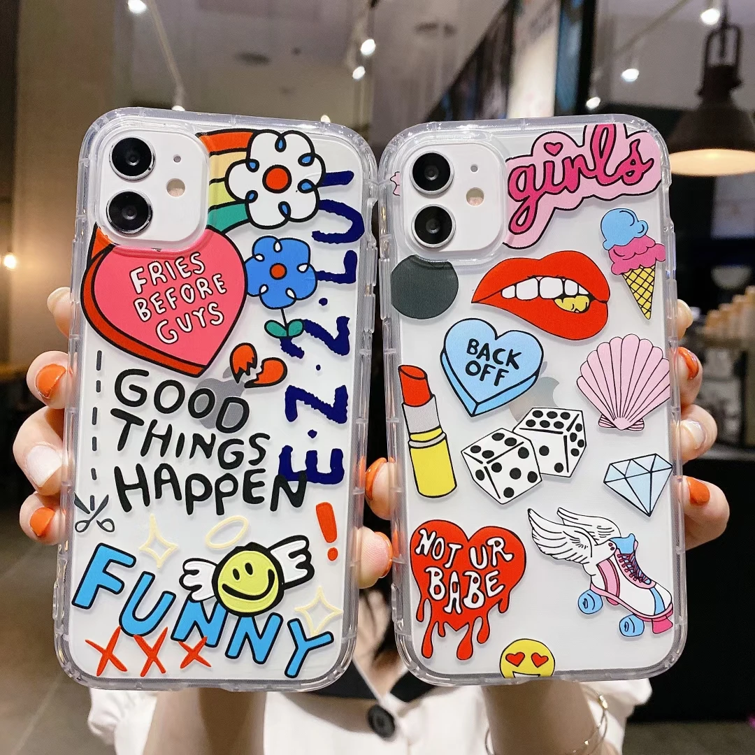 Модный прозрачный мягкий чехол для телефона INS с сексуальными губами и губной