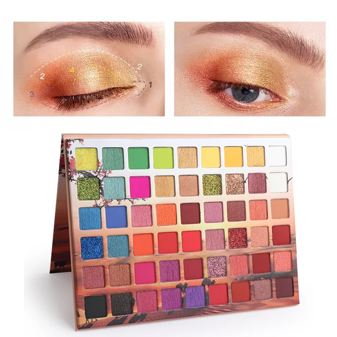 54 Цвета матовая палитра теней для век Водонепроницаемая легкая в цвете