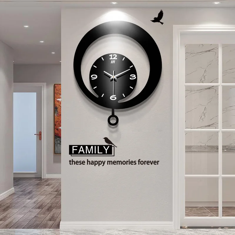 

Modern Creativity Wooden Wall Clock Nordic Style Fashion Simplicity Livingroom Wall Clock Swing Reloj Pared Home Decor EK50WC