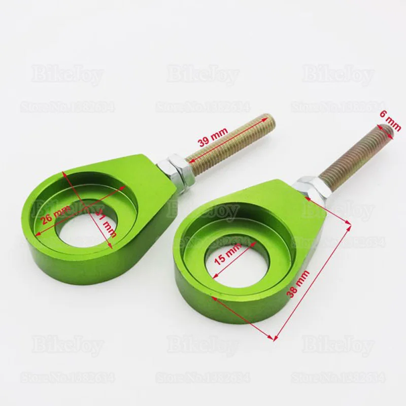 15mm Axle Chain Adjuster Tensioner Green for 50cc 70cc 90cc 110cc 150cc CRF XR YCF SDG Pit Dirt Bike ATV Quad Go Kart Motorcycle |