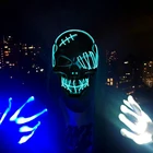 Маска для Хэллоуина с Одноглазым светодисветильник дом, светящаяся неоновая маска, маска, ужасный костюм для косплея, товары для дома с привидениями, маски для вечеринки-маскарада