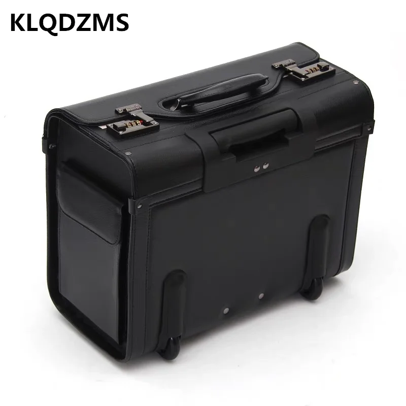 KLQDZMS 19 Inch Fashion Luxury Trolley Luggage Women Travel Spinner Rolling Luggage Classic  Portable Nails Makeup Toolbox