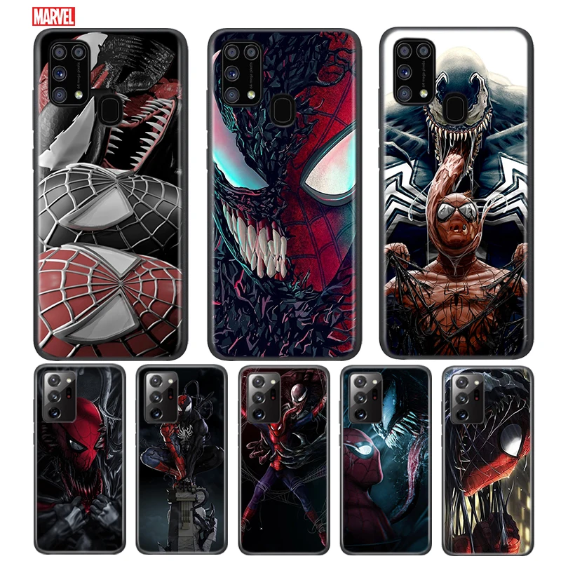 

Spiderman And Venom For Samsung Galaxy Note 20 10 9 8 Plus Ultra Lite M31 M31S M10 M20 M02 M30 Soft Phone Case