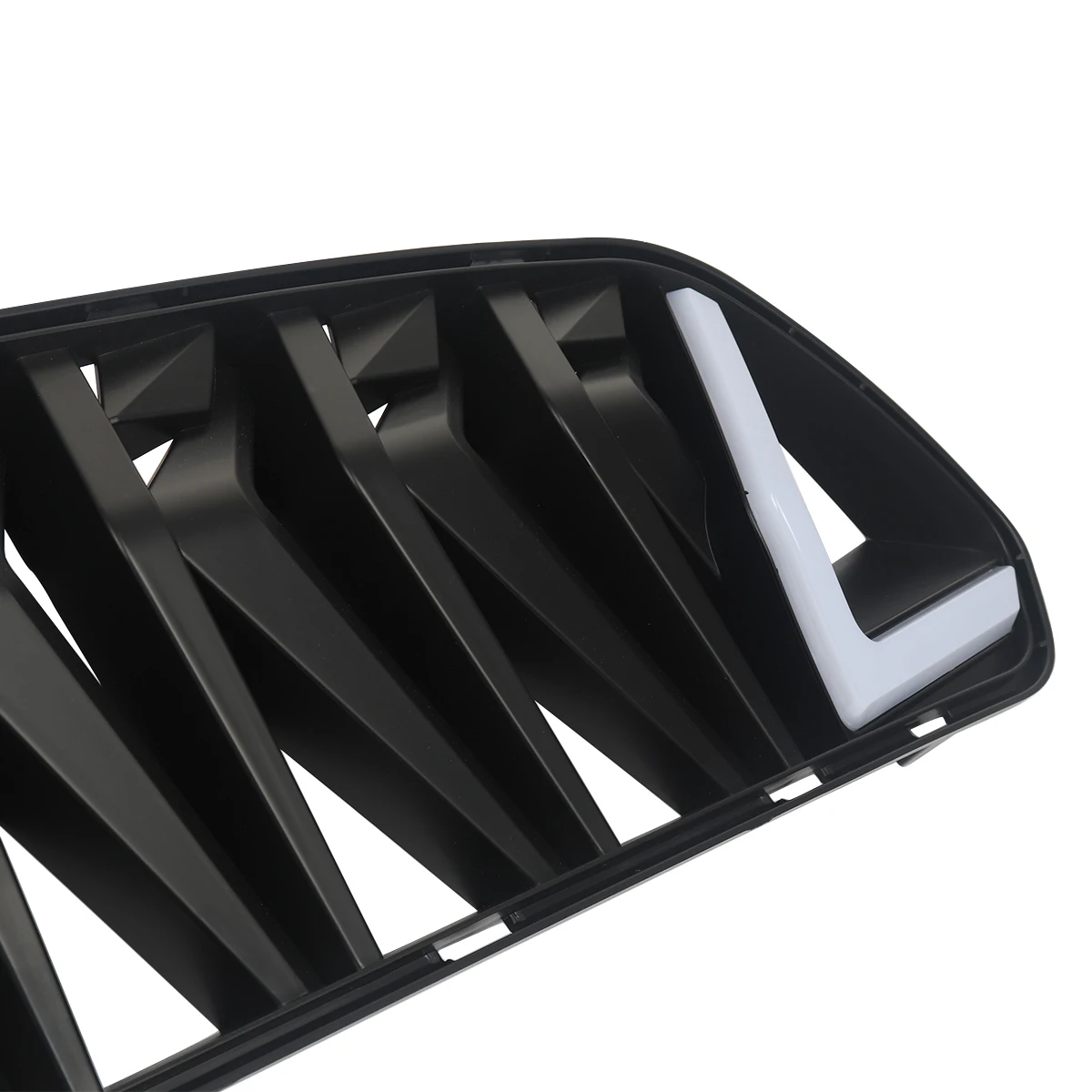 

MagicKit Armor Front Grill Grille with White LED DRL Lamp For Ford Mustang 2015 2016 2017