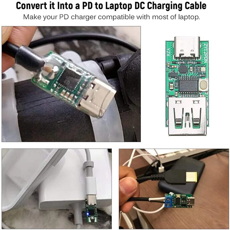 

1 Pcs USB-C PD2.0/3.0 To DC Converter Power Supply Module & 1 Pcs Power Supply Change Board Module B