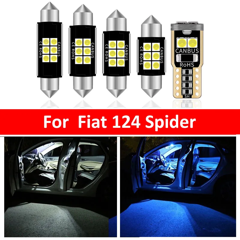 

8Pcs White Canbus LED Lamp Car Bulbs Interior Package Kit For Fiat 124 Spider 2017-2020 Map Dome Trunk Plate Light Accessories