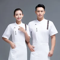 chefs male short sleeved summer after fast food restaurant kitchen clothes tooling chinese restaurant waiter girl