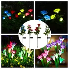 Роза цветок лилии Солнечный СВЕТОДИОДНЫЙ светильник на открытом воздухе украшения сада Водонепроницаемый солнечный светильник на солнечной батарее Мощность газон Светодиодный светильник s уличный светильник