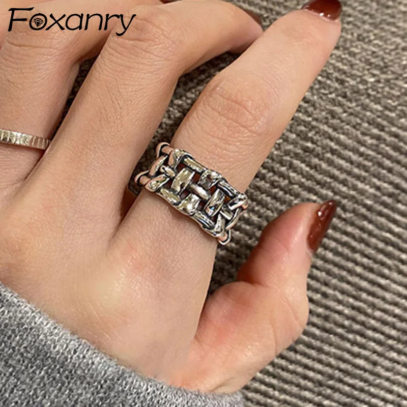

Evimi 925 Standard Silver Width Rings For Women Couple New Fashion Creative Vintage Winding Geometric Punk Party Jewelry Gifts