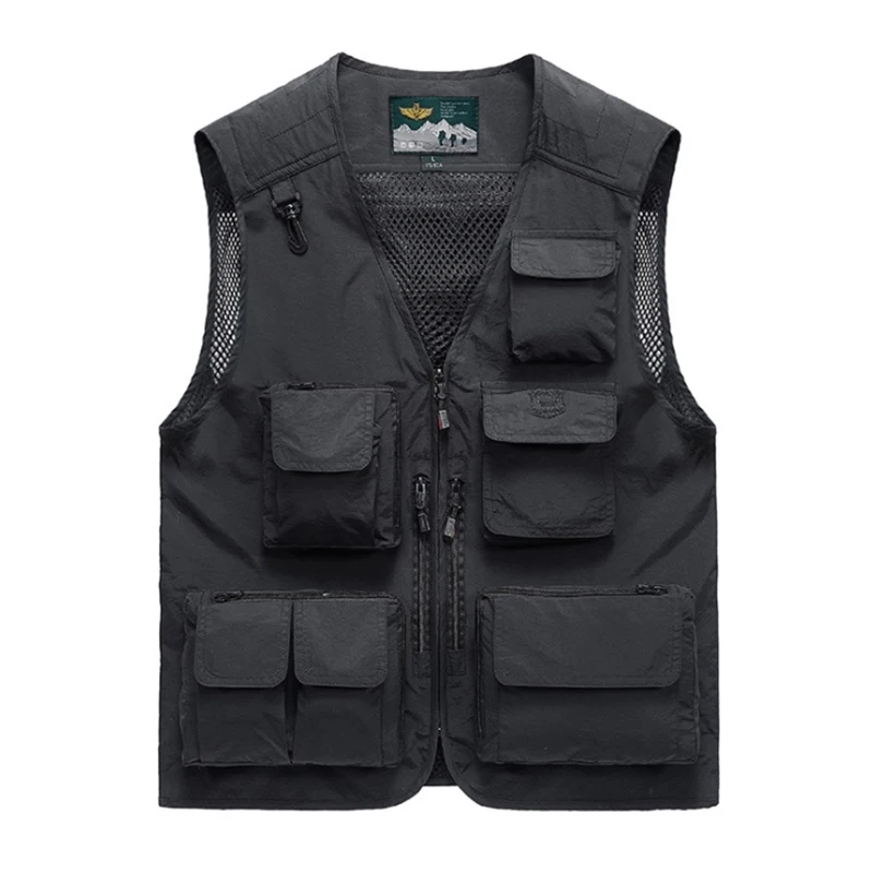 2020 Fishing Jacket Vest Outdoor Quick-drying Mesh Multi Pocket Photography Reporter Plus Size | Спорт и развлечения