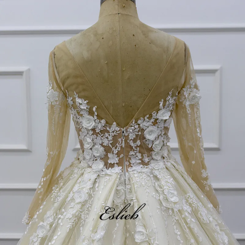 

Eslieb Elegant 3d flower Wedding dress 2020 New design real work bridal dress 100% real work high quality wedding gown
