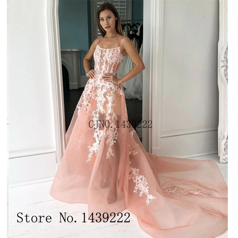 

Sofuge Aline Evening Dresses Prom Appliques Sweep Train Vestidos De Fiesta De Noche Robe De Soiree