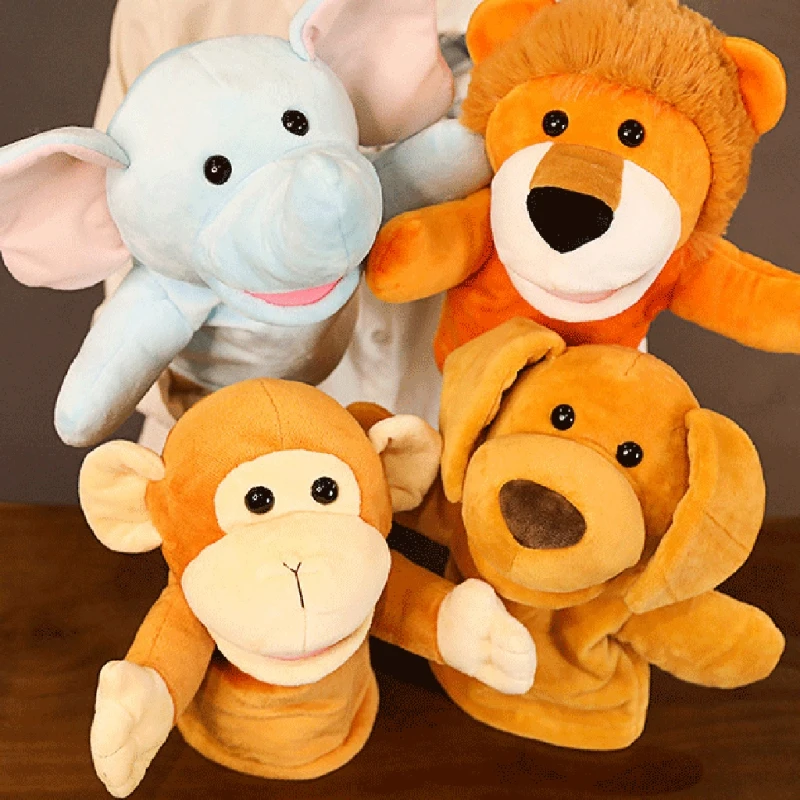 

Мультяшный Лев корова обезьяна щенок слон игрушки Дети Ручные куклы Мягкие плюшевые игрушки животные подарки