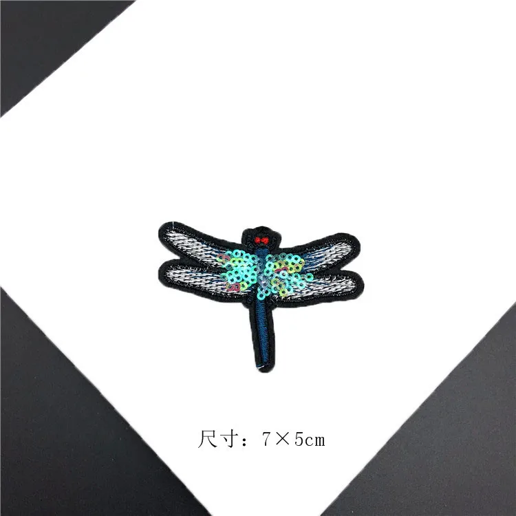 5 шт./лот патчи с вышивкой Стрекоза для одежды утюгом аппликация глажки