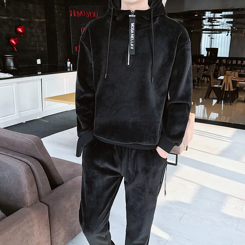Мужской свитер с капюшоном осень-зима 2021 новый тренд спортивный костюм для