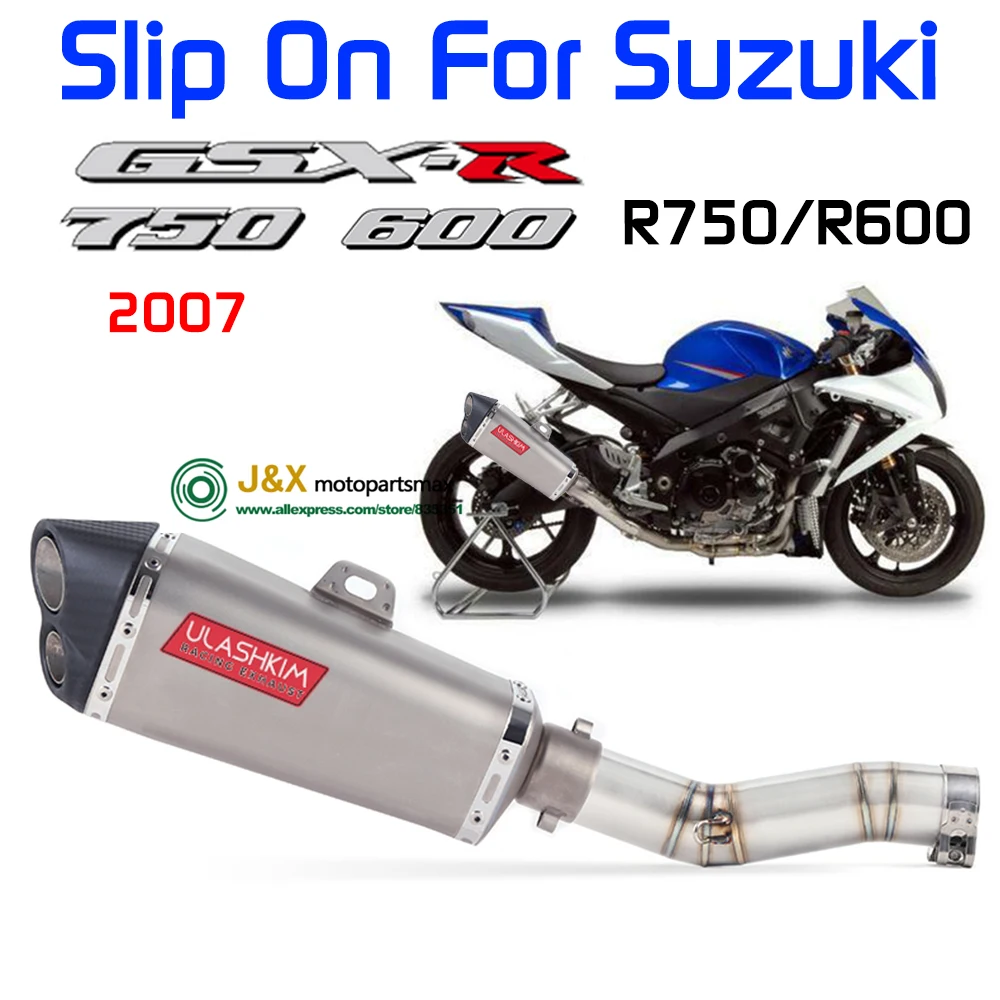 

Slip On For Suzuki GSX R600 R750 GSXR600 GSXR750 K7 2007 Motorcycle Exhaust Muffler Full System Middle Link Connector Mid Pipe