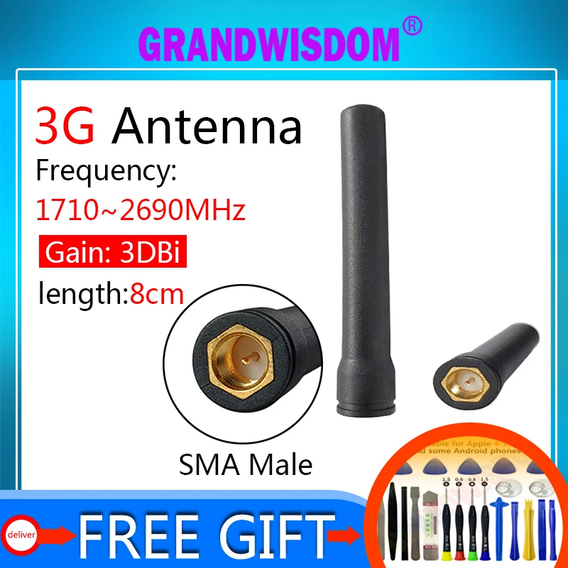 

3G антенна 3DBI SMA Штекерная антенна 2 шт. 5 шт. внешняя антенна 3g 1710 ~ 2690 МГц для маршрутизатора Huawei модема сотового ретранслятора