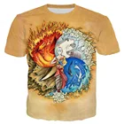 Футболка оверсайз для мужчин и женщин, модная крутая рубашка с 3D принтом аниме Аватара, уличная одежда в стиле Харадзюку