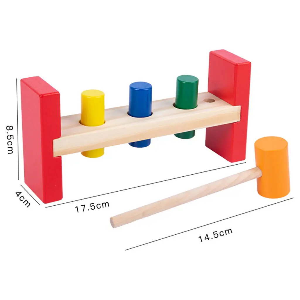 

Wooden Hammer Toy Children Pounding Box for 1 Year Old Boys Creative Gifts