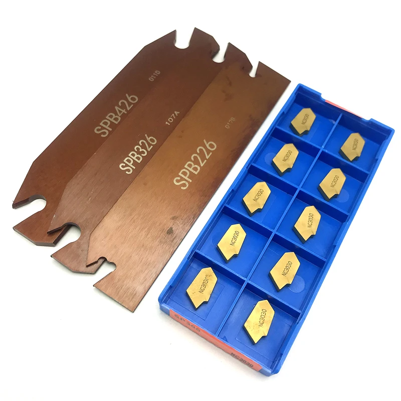 SPB226 SPB332, 1 шт. + 10 шт. SP200 SP300 SP400, высокое качество, набор пазов SPB, Пазовая и режущая вставка, держатель инструмента для токарного станка с ЧПУ SPB - изображение