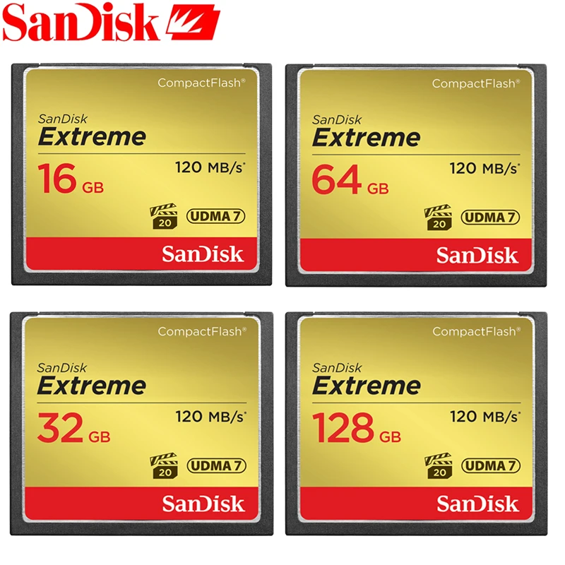 Карта памяти SanDisk, CF-карта, 32 ГБ, 64 ГБ, 128 ГБ, CF-карта VPG-20, 120, МБ/с. для видео 4K и Full HD SDCFXS от AliExpress RU&CIS NEW
