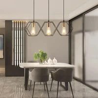 loft 35 light metal rod hanging lamp with geometric iron frame dining room chandelier cable adjustment indoor lighting