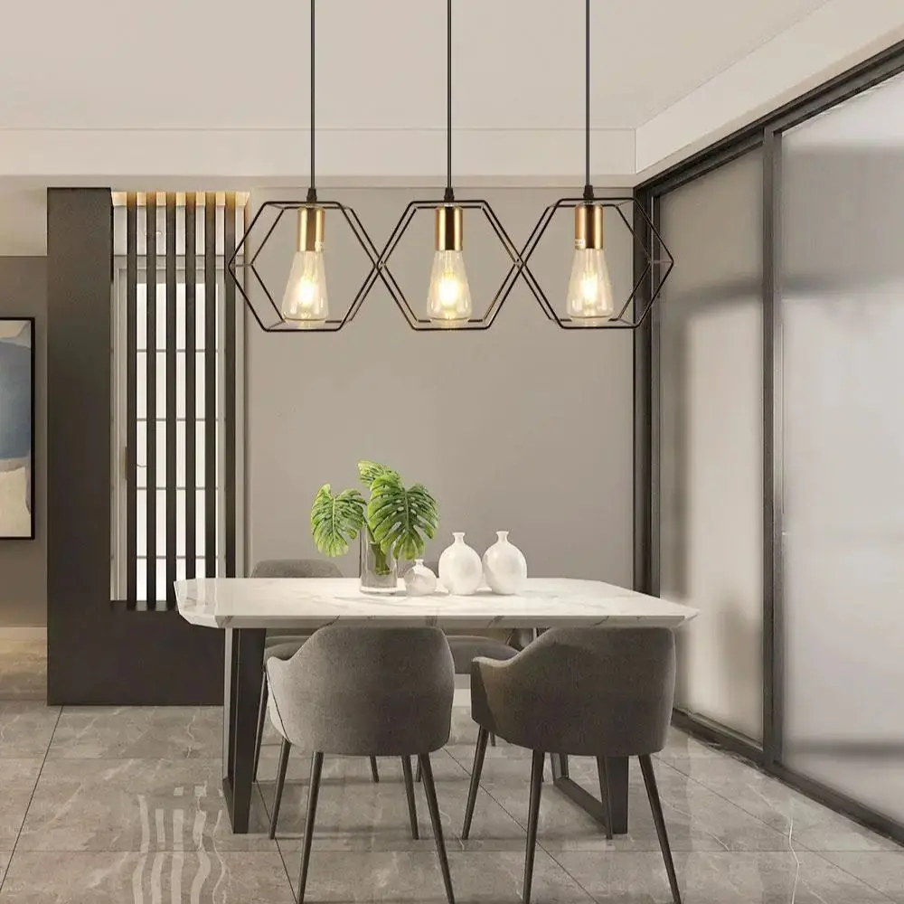 Металлическая Подвесная лампа в стиле лофт 3/5 дюймов с геометрической железной