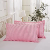dimi 12pcs pillow case sofa and comformatable pillowcases 48x74cm autumn thicken coral fleece pillowcases solid color flannel