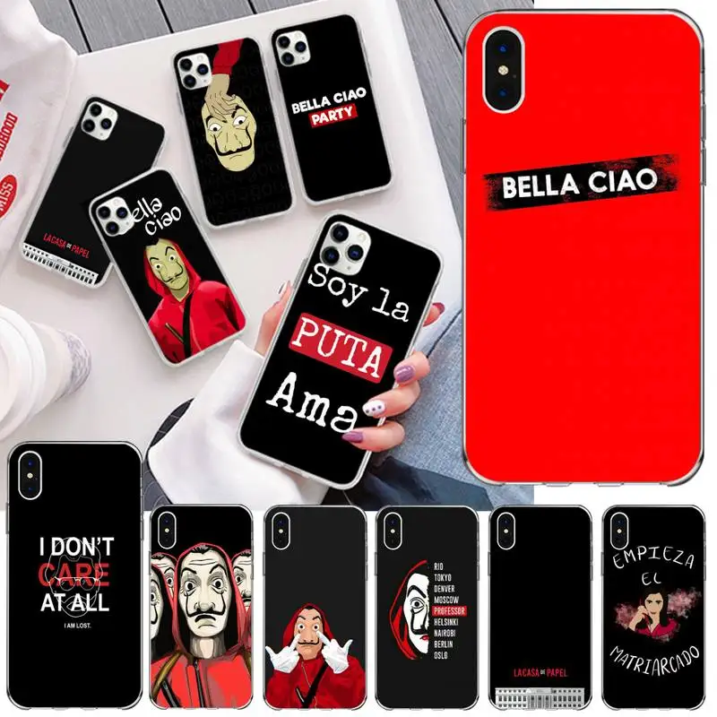 

CUTEWANAN Spanish TV Money Heist La casa de papel Season Phone Case for iPhone 11 pro XS MAX 8 7 6 6S Plus X 5S SE 2020 XR cover