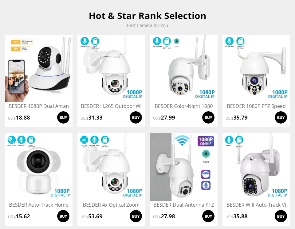 Besder металлическая камера Открытый IP Камера Full HD 1080P 720 безопасности Wi-Fi камера Yoosee Поддержка e-mail фото SD карты приложение Yoosee
