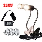 Держатель лампы с прищепкой, термометр, гигрометр, черепаха, черепахи, ящерицы, гресветильник, 110 В, UVA + UVB 3.0