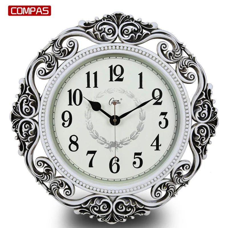 

Vintage European Wall Clock Large Silent Luxury Round Living Room Creative Quartz Wall Clock Reloj Pared Home Decorative DA60WC
