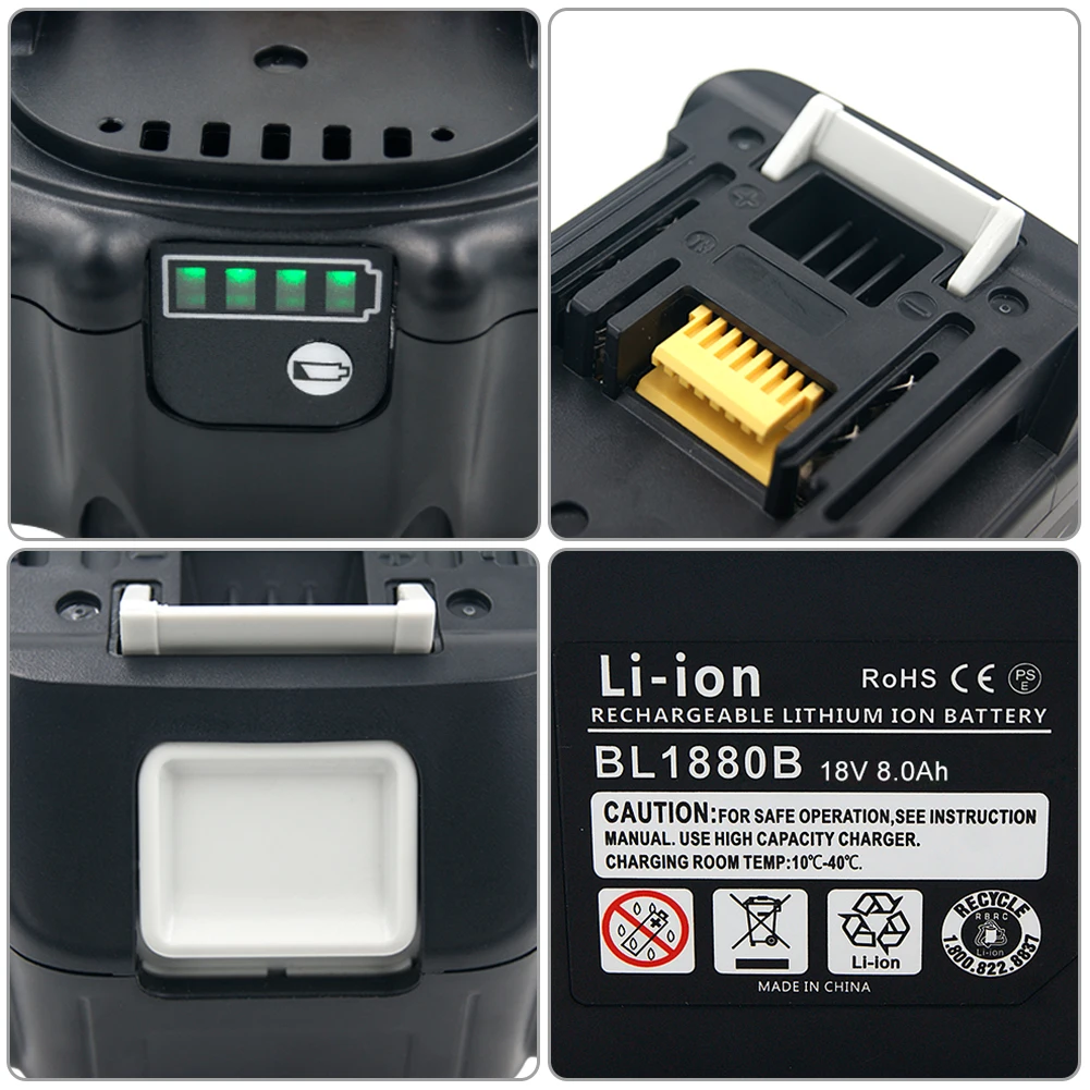 Литий-ионный аккумулятор для Makita BL1830 LXT400 BL1850 BL1860 BL1840 18 в 8000 мАч | Электроника