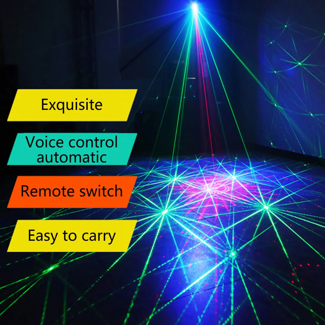 Миниатюрный RGB диско-светильник светодиодный лазерный сценический прожектор
