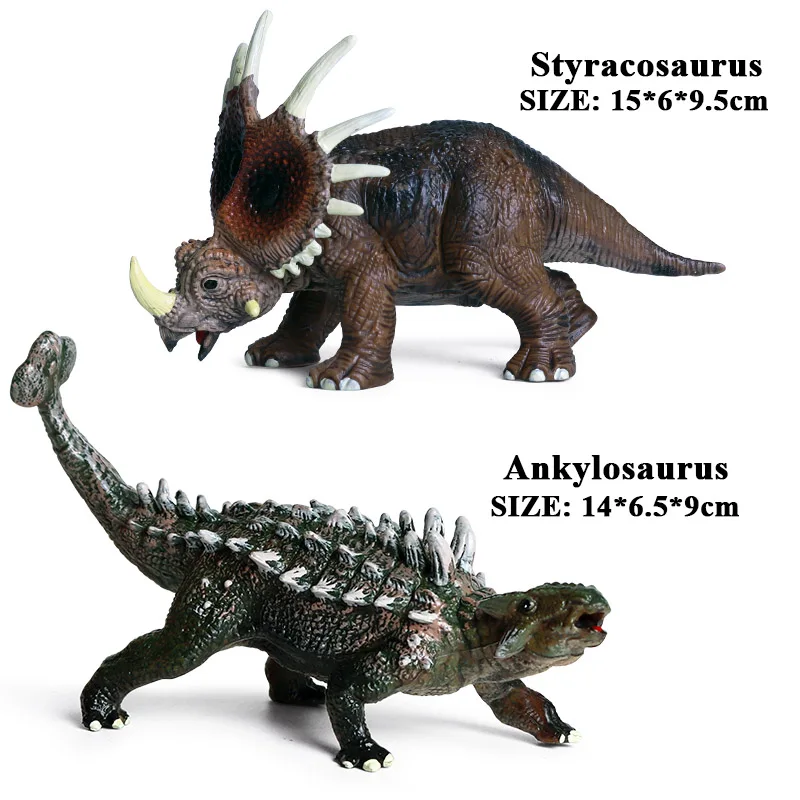 2pcs Oenux достаринный дикарь Юрского Периода Динозавры T-REX спинозавр карнотаурус теризинозавр животные модель фигурки Детские игрушки - Цвет: 2pcs