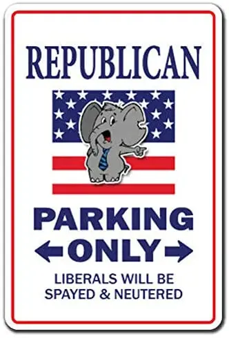 

Republican Parking Conservative Romney Politics Congress Metal Sign Look Vintage Style Metal Sign 8X12 Inch