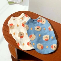 spring and summer thin pet bottoming shirt cute bear dog clothes teddy cat two legged soft and breathable puppy pullover xs xl