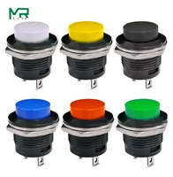 1pcs r13 507 momentary spst no red black white yellow green blue round cap push button switch ac 6a125v 3a250v