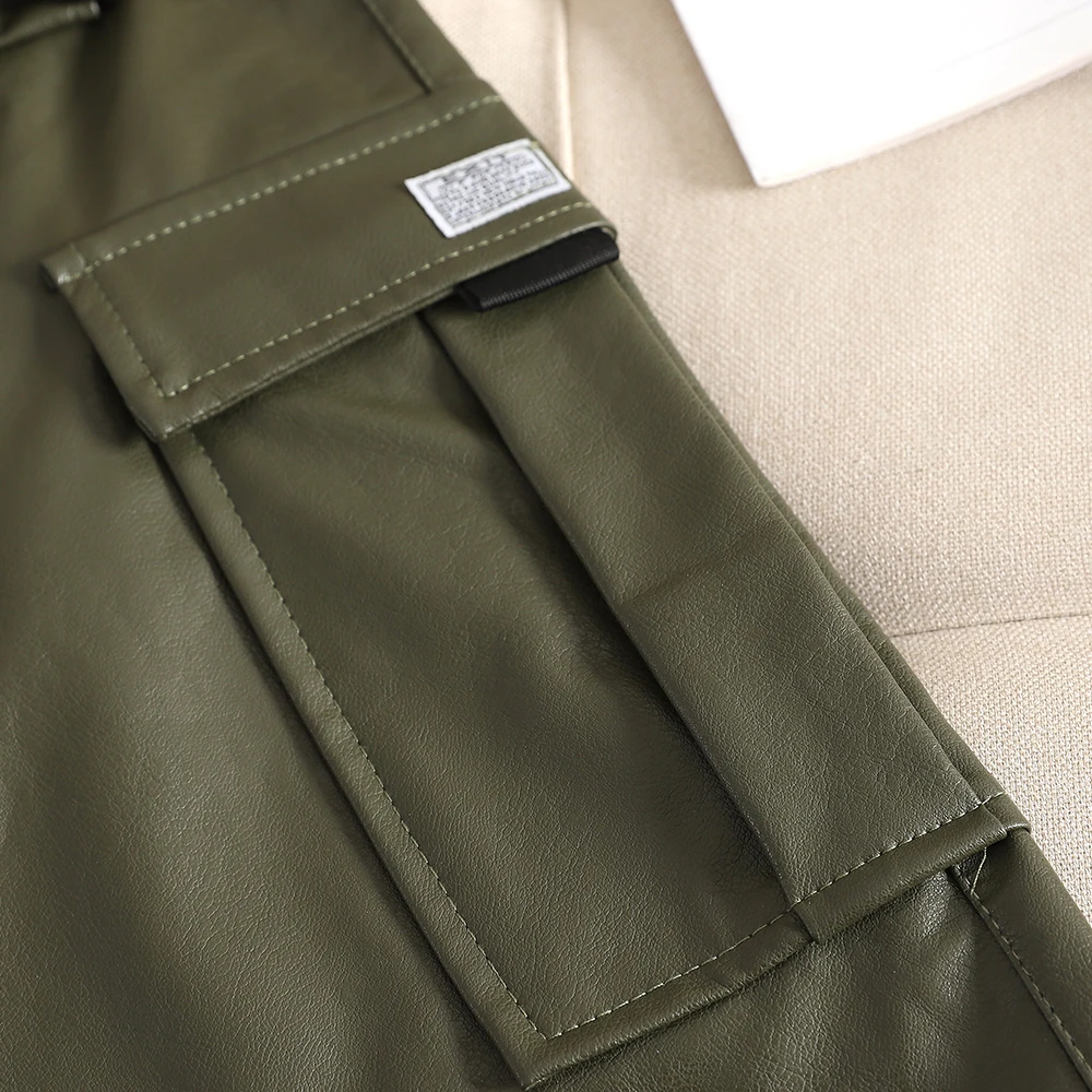 SINGRAIN Женская юбка-карандаш из искусственной кожи высокая талия Клубная одежда