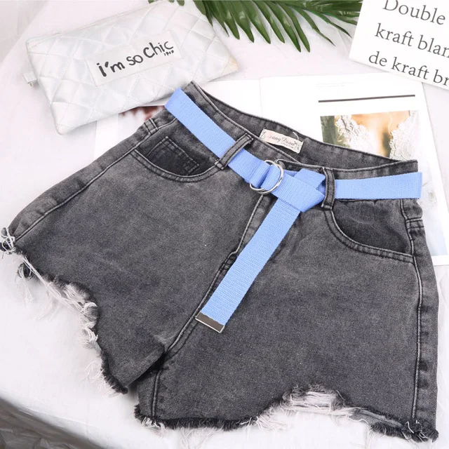 style 2 SkyBlue Модный черный холщовый ремень для женщин, повседневные женские поясные ремни с пластиковой пряжкой Harajuku, однотонные длинные ремни ceinture femme - Цвет: style 2 SkyBlue
