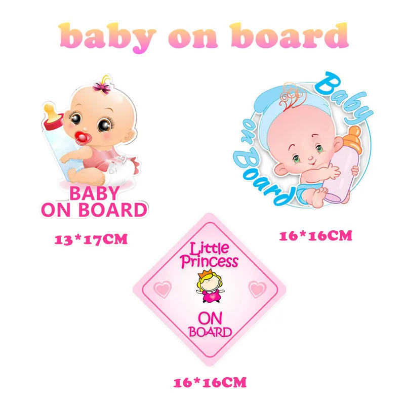 

Car Styling Reflective Sticker Lovely Girl BABY ON BOARD Warning Mark Decal FF-B1468