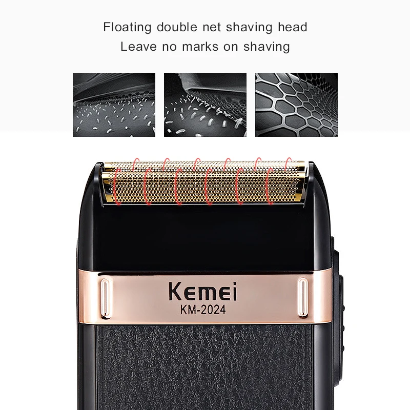 

Kemei Men's Electric Shaver Cordless Razor Beard Trimmer Twin Blade Reciprocating Face Care Trimmer