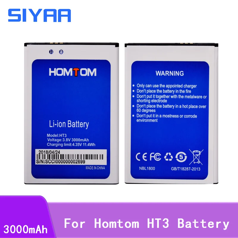 SIYAA телефона оригинальный аккумулятор Батарея ht3 для Homtom HT3 мобильный телефон 3 8 V